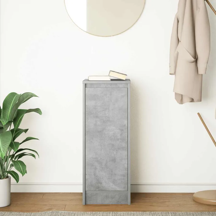 Buffet gris béton 29,5x34x76 cm bois d'ingénierie - 3