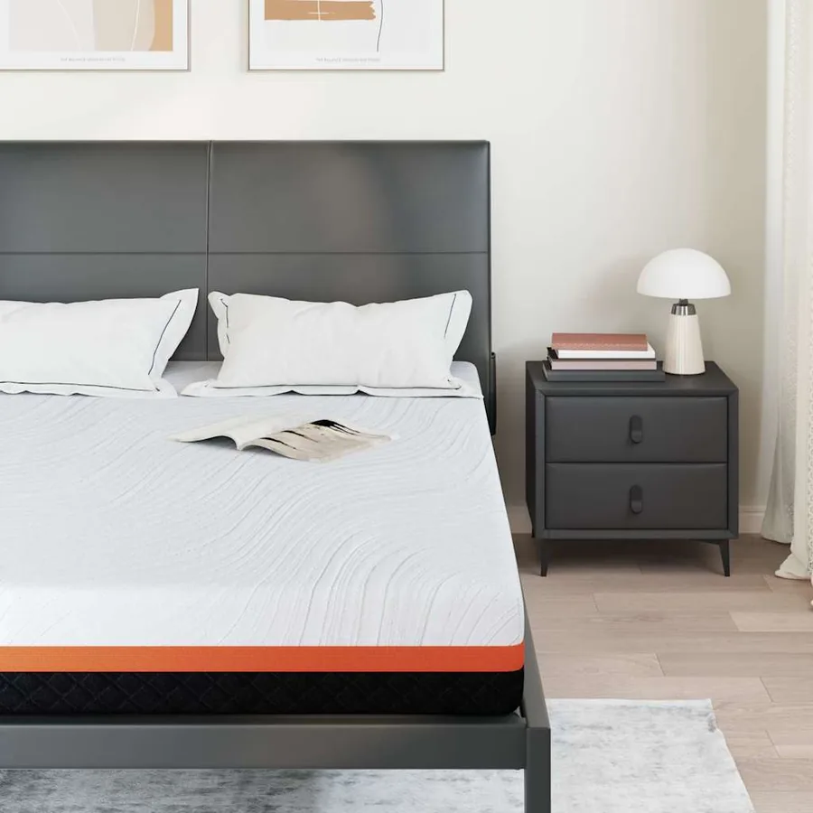 Matelas Blanc et Noir 140 x 190 cm Tissu jacquard - 3