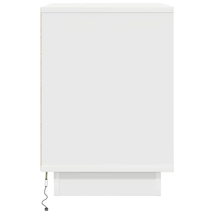 Tables de chevet avec lumières LED 2 pcs blanc 38x34x50 cm - 10