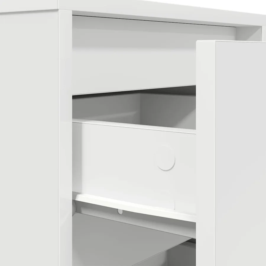 Tables de chevet avec lumières LED 2 pcs blanc 38x34x50 cm - 12