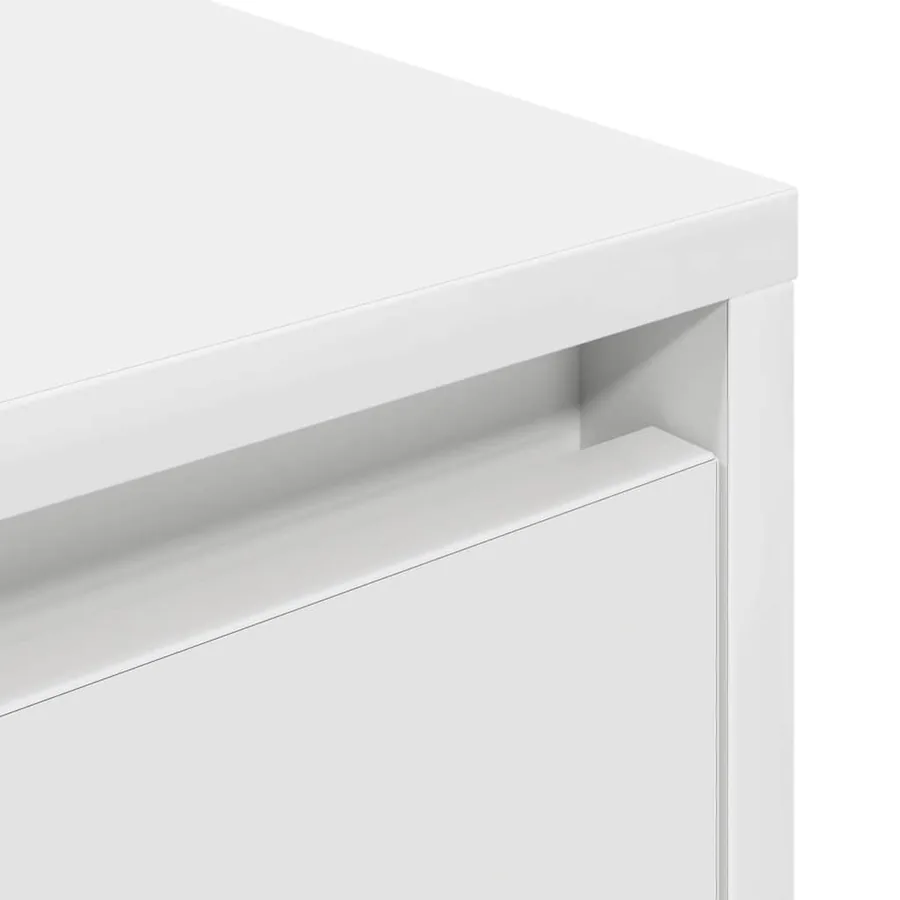 Tables de chevet avec lumières LED 2 pcs blanc 38x34x50 cm - 14