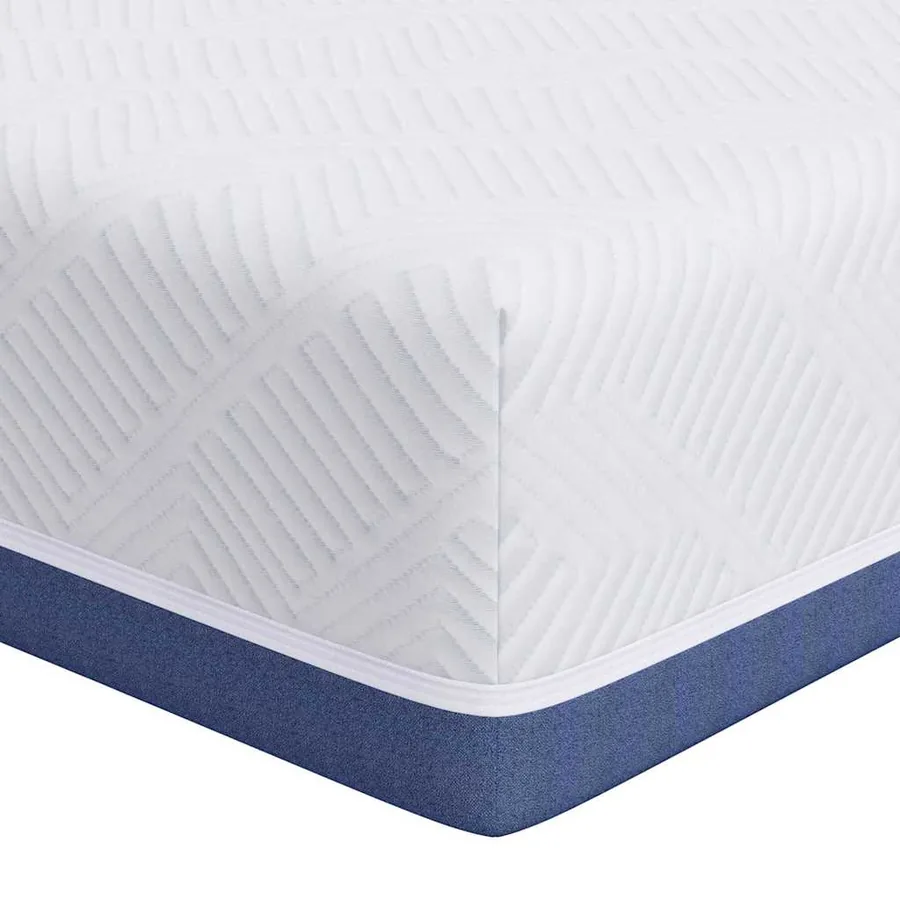 Matelas Blanc et Bleu 100 x 200 cm Tissu jacquard - 2