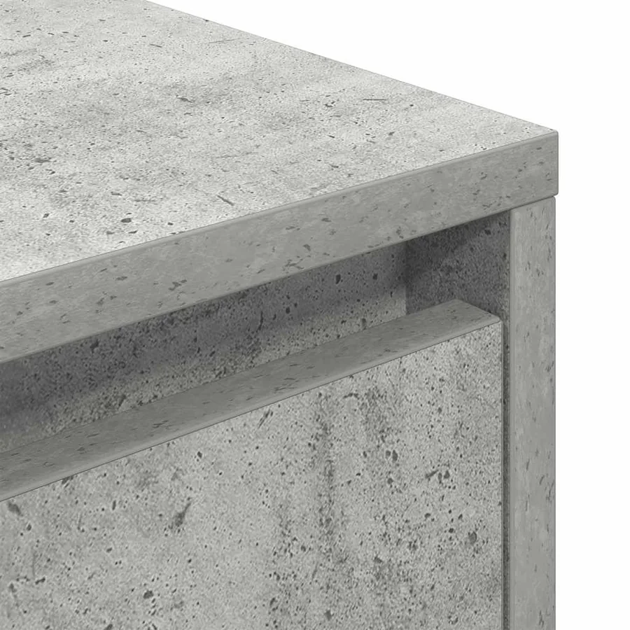 Table de chevet avec lumières LED gris béton 38x34x50 cm - 11