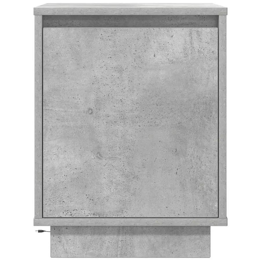 Table de chevet avec lumières LED gris béton 38x34x50 cm - 6