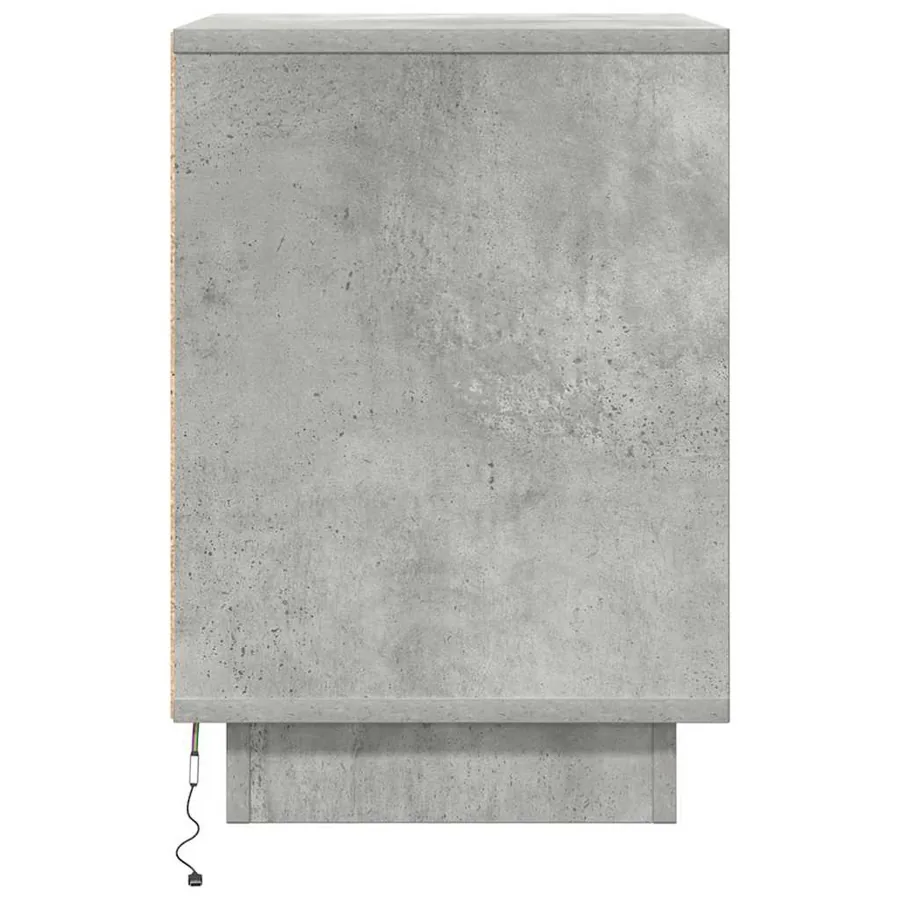 Table de chevet avec lumières LED gris béton 38x34x50 cm - 7