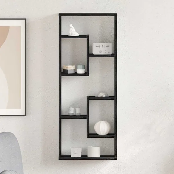 Étagère murale Chêne noir 36x16x90 cm Bois d'ingénierie