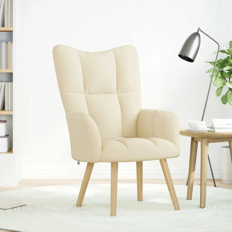 Chaise de relaxation Crème Tissu - 2