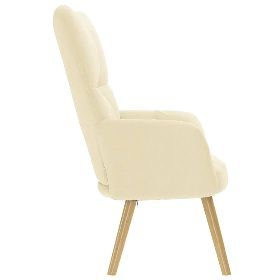 Chaise de relaxation Crème Tissu - 4