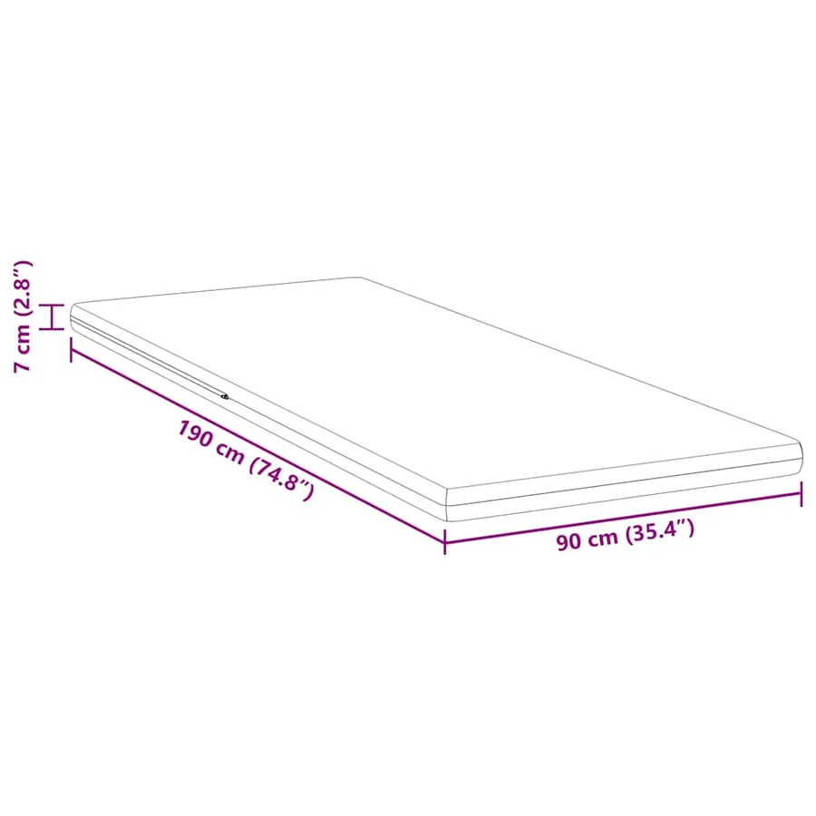 Surmatelas Blanc 90 x 190 cm Tissu jacquard - 11