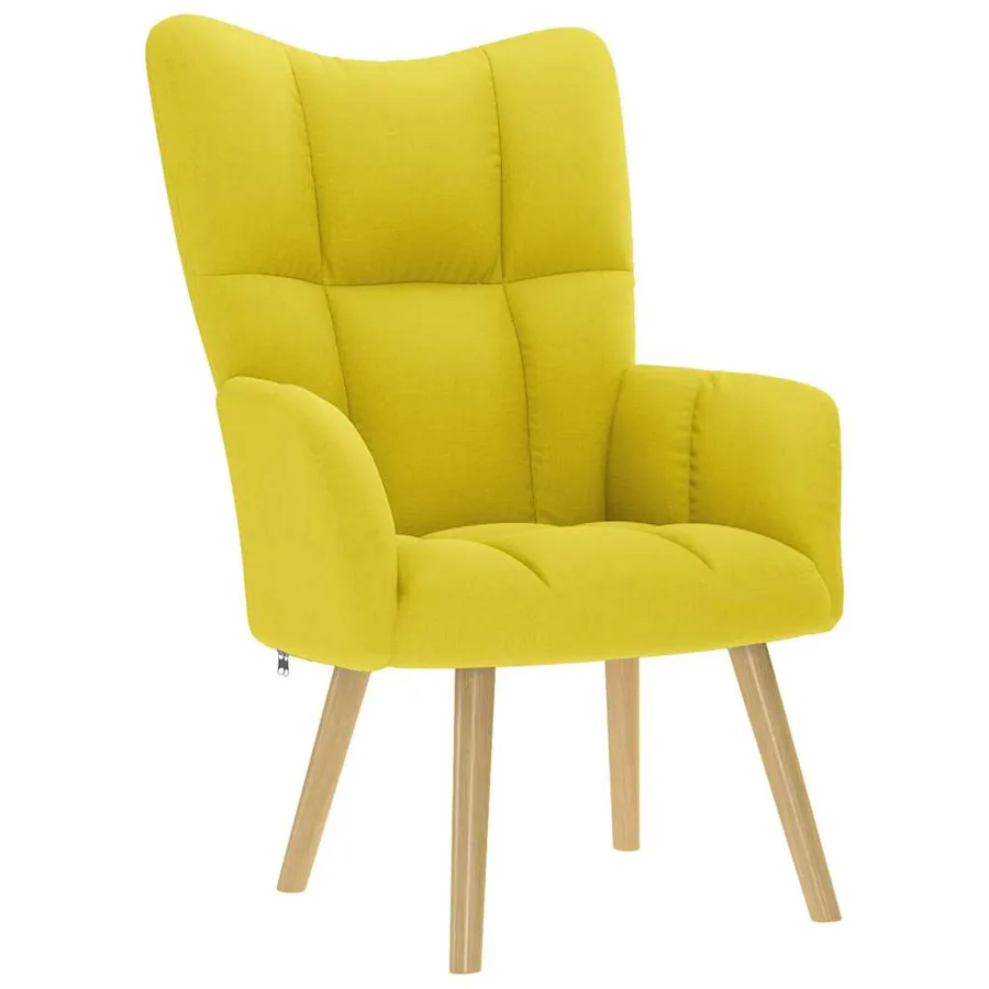 Chaise de relaxation jaune clair tissu