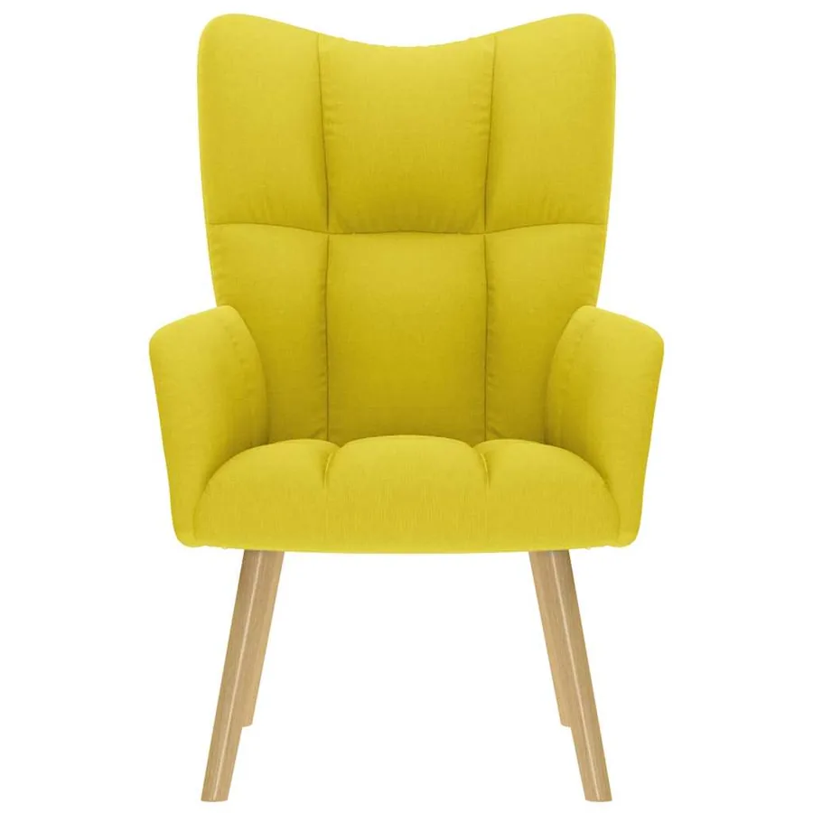 Chaise de relaxation jaune clair tissu - 3