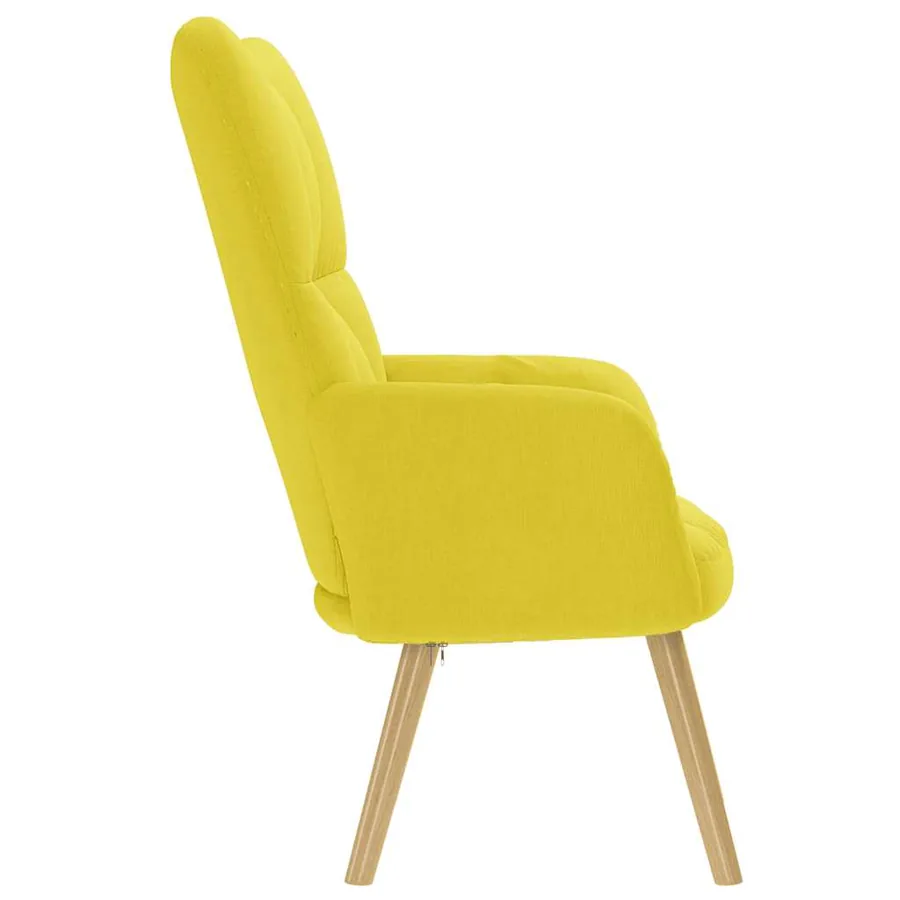 Chaise de relaxation jaune clair tissu - 4