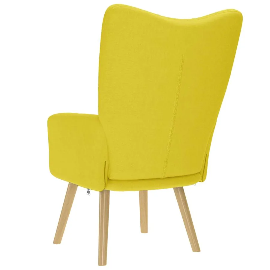 Chaise de relaxation jaune clair tissu - 5