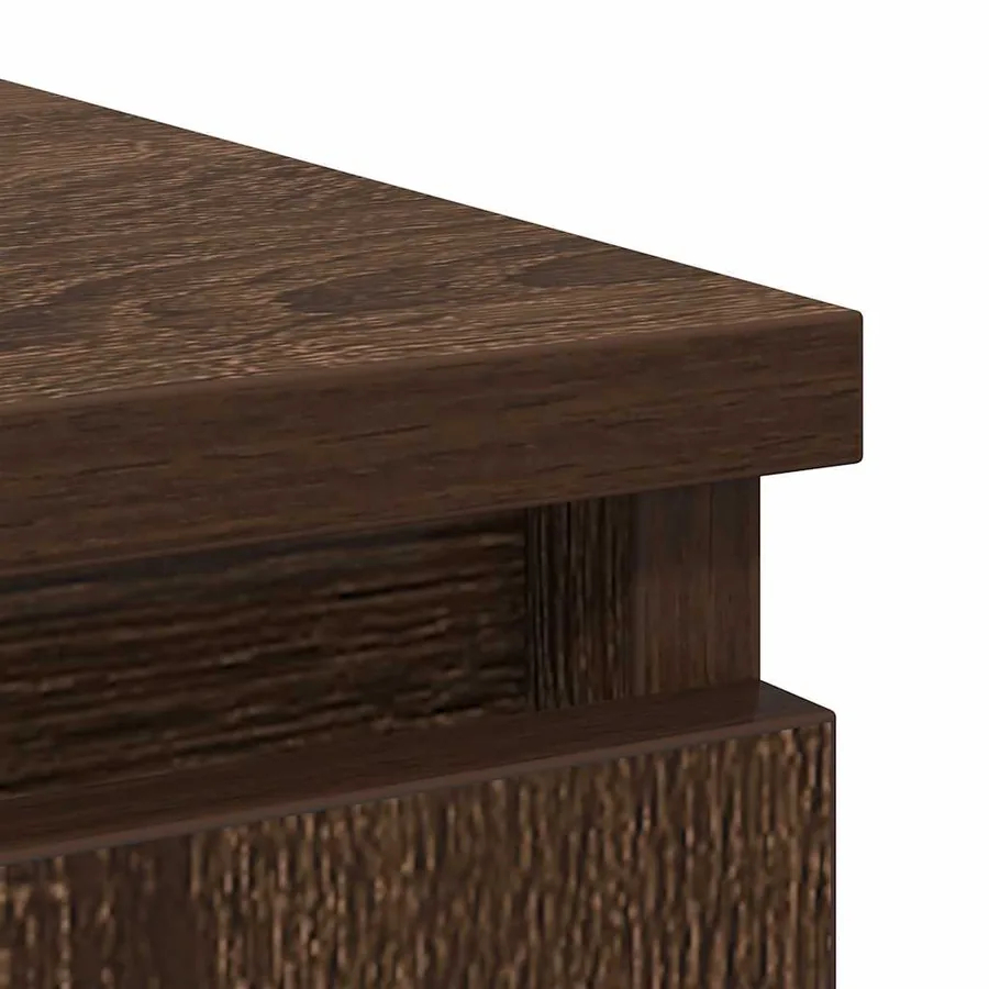 Buffet avec tiroir chêne brun 71x35x65 cm bois d'ingénierie - 10