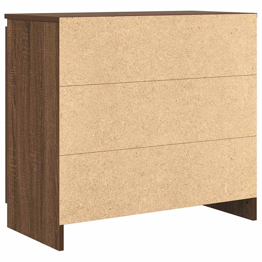 Buffet avec tiroir chêne brun 71x35x65 cm bois d'ingénierie - 8