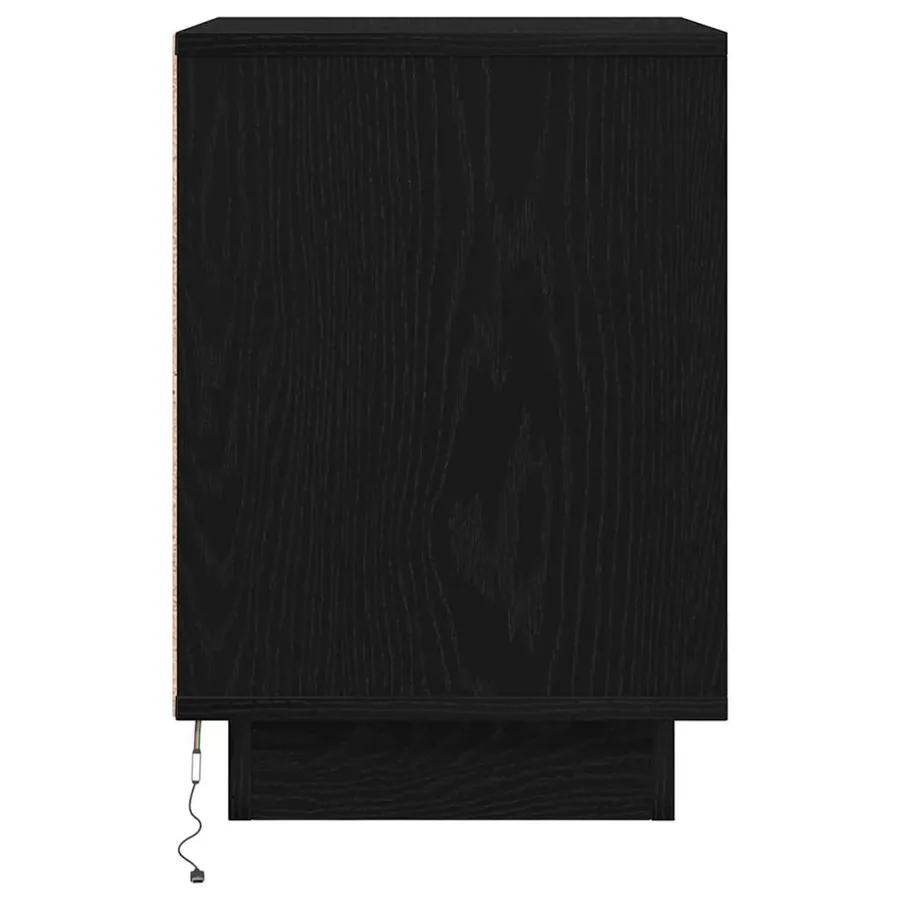 Tables de chevet avec lumières LED 2 pcs noir 38x34x50 cm - 10