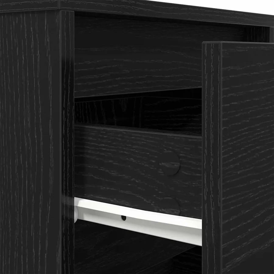 Tables de chevet avec lumières LED 2 pcs noir 38x34x50 cm - 14
