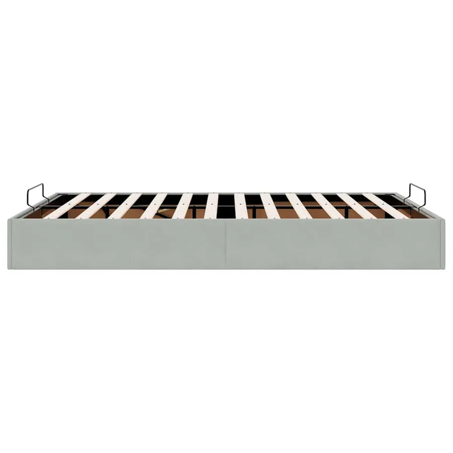 Cadre de lit ottoman sans matelas gris clair 140x190 cm velours - 8