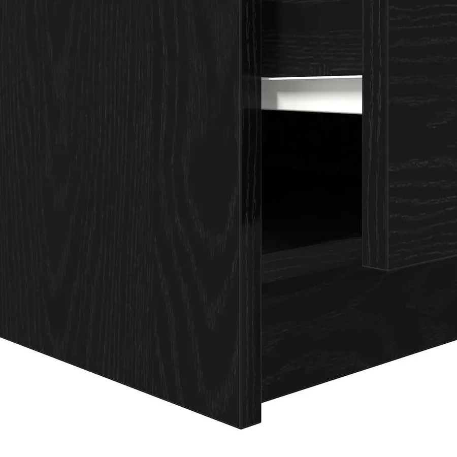 Table basse avec tiroirs chêne noir 70,5x70x40 cm - 11