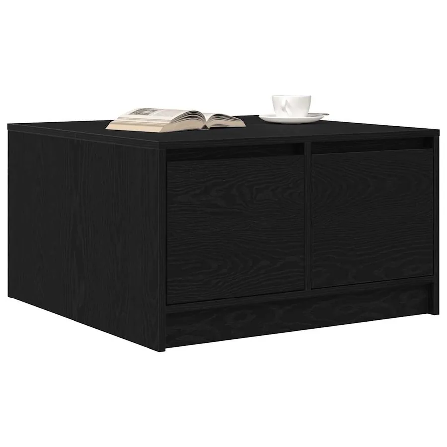 Table basse avec tiroirs chêne noir 70,5x70x40 cm - 4