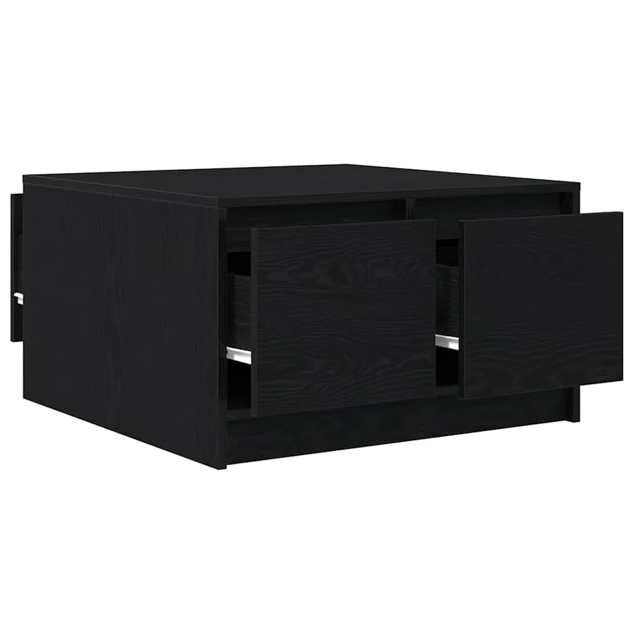 Table basse avec tiroirs chêne noir 70,5x70x40 cm - 5
