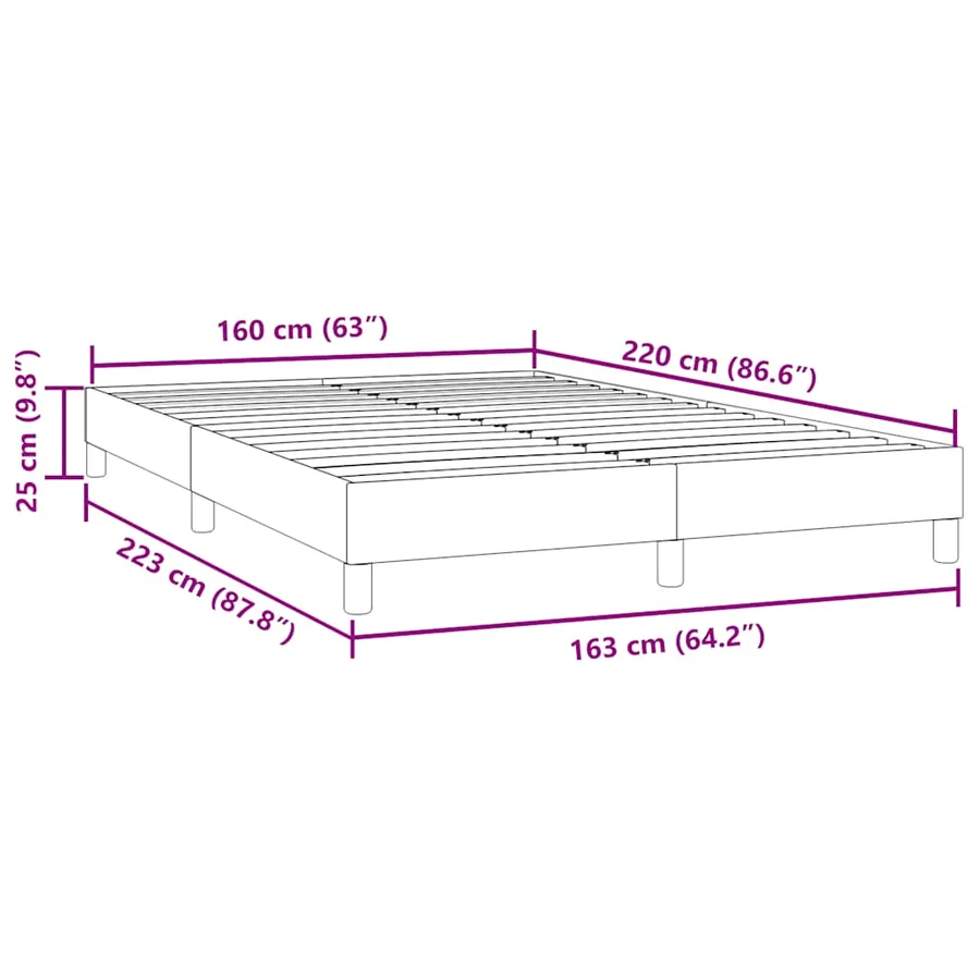 Cadre de lit sans matelas bleu foncé 160x220 cm velours - 10