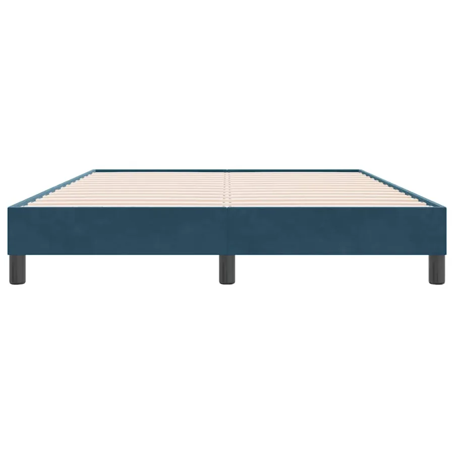 Cadre de lit sans matelas bleu foncé 160x220 cm velours - 5