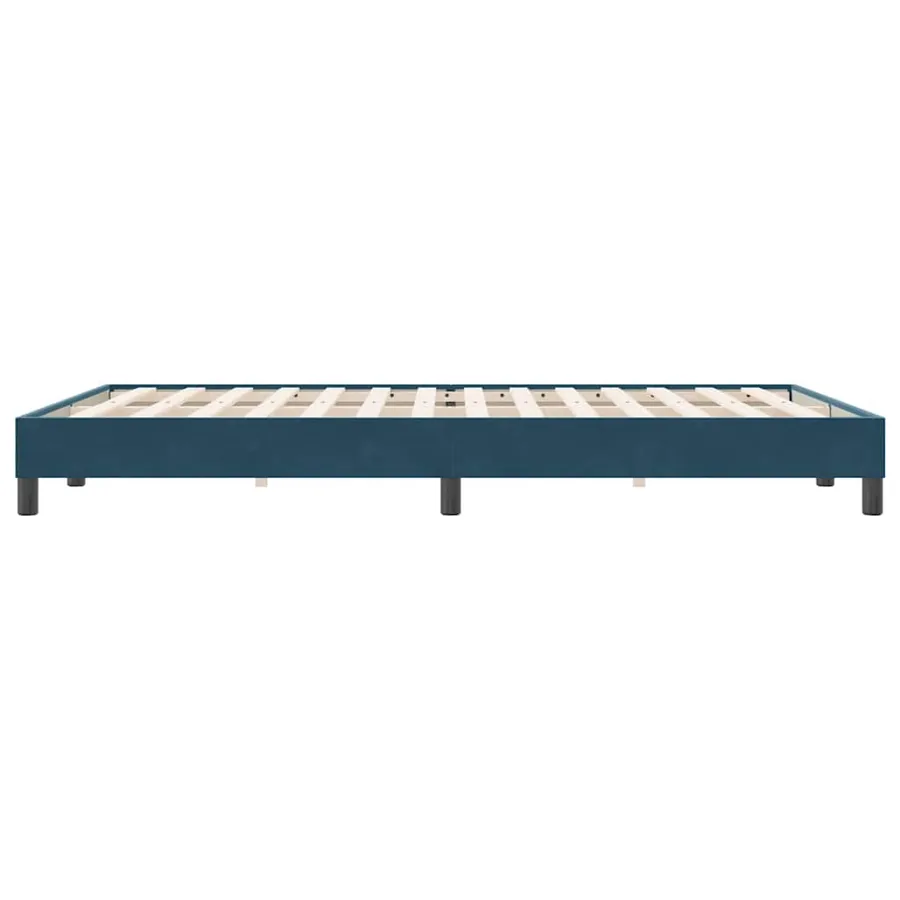 Cadre de lit sans matelas bleu foncé 160x220 cm velours - 6