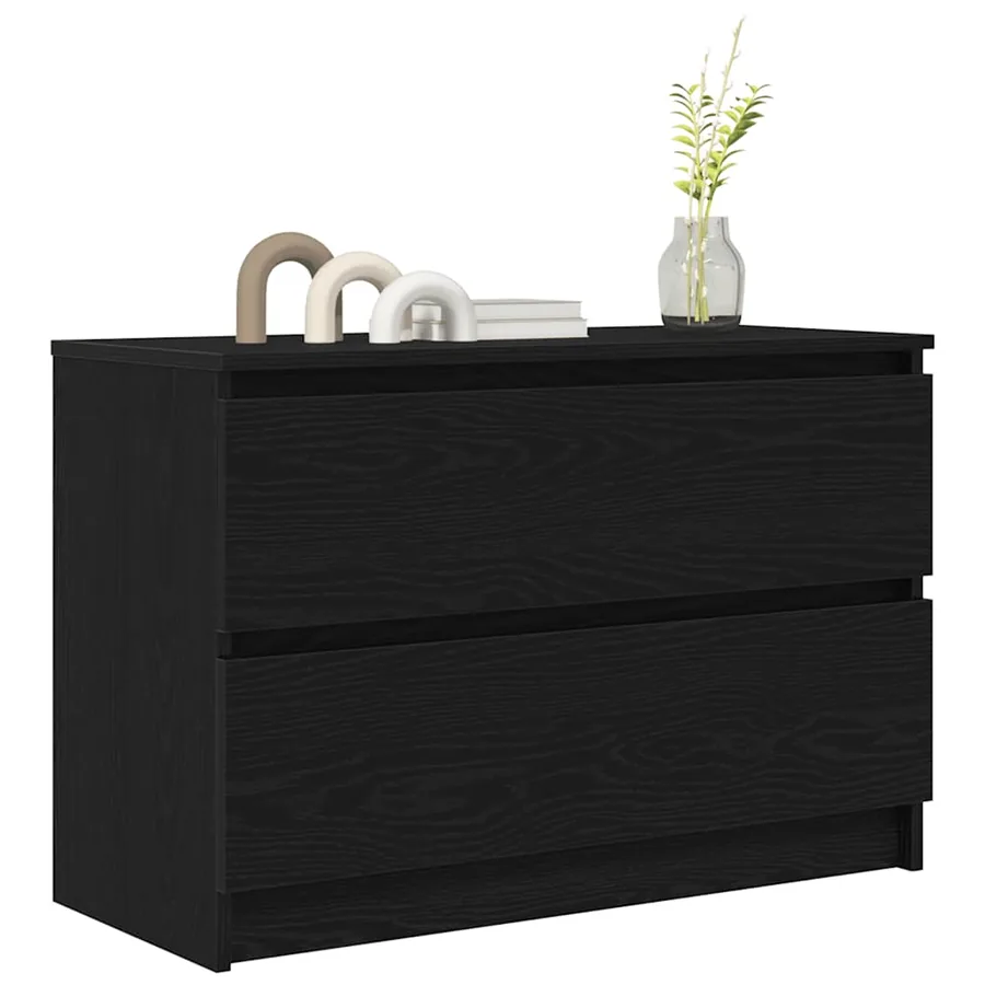Meuble TV noir 80x35x54 cm bois d'ingénierie - 4