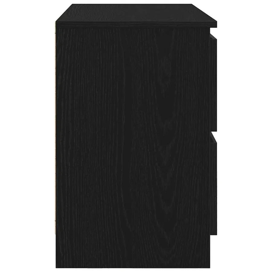 Meuble TV noir 80x35x54 cm bois d'ingénierie - 7