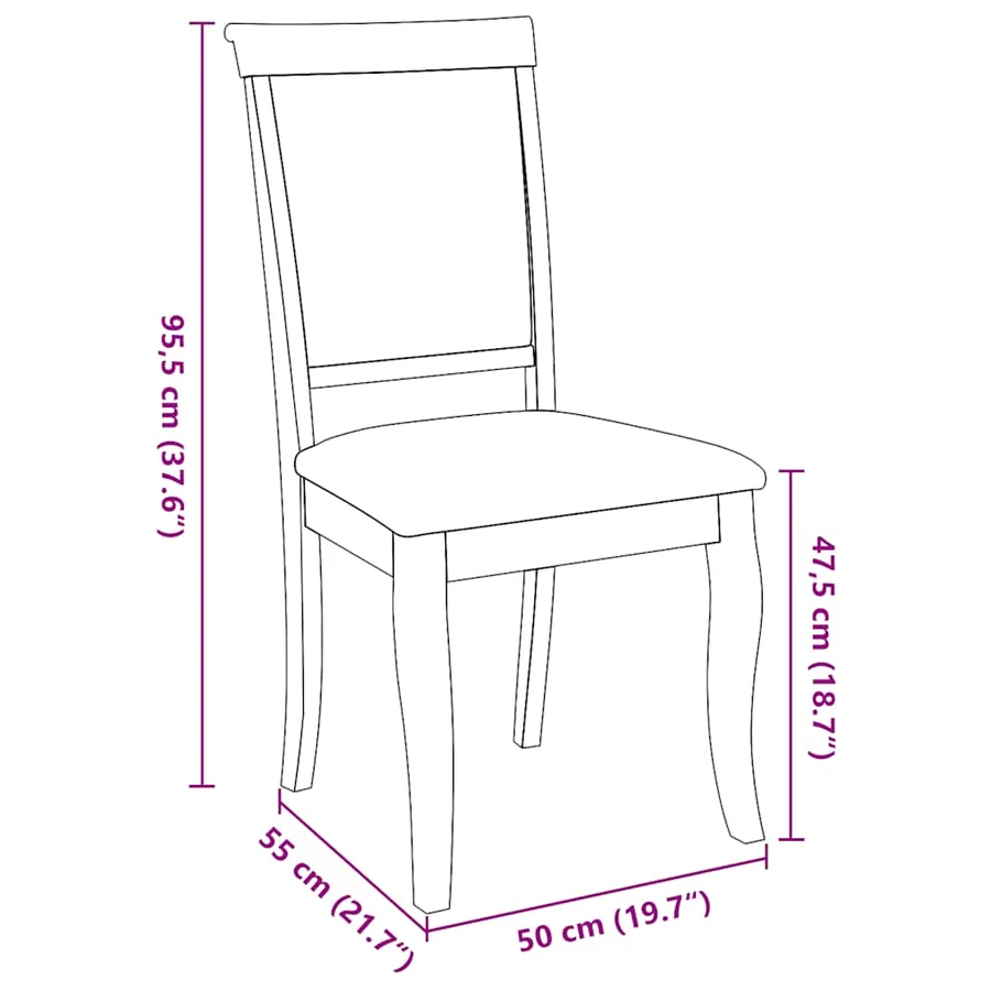 Chaises à manger coussins 2 pcs marron bois massif caoutchouc - 11