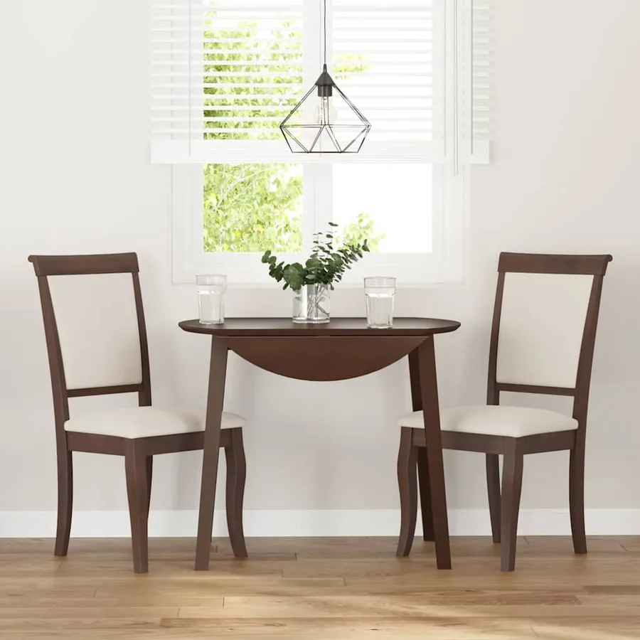 Chaises à manger coussins 2 pcs marron bois massif caoutchouc - 3