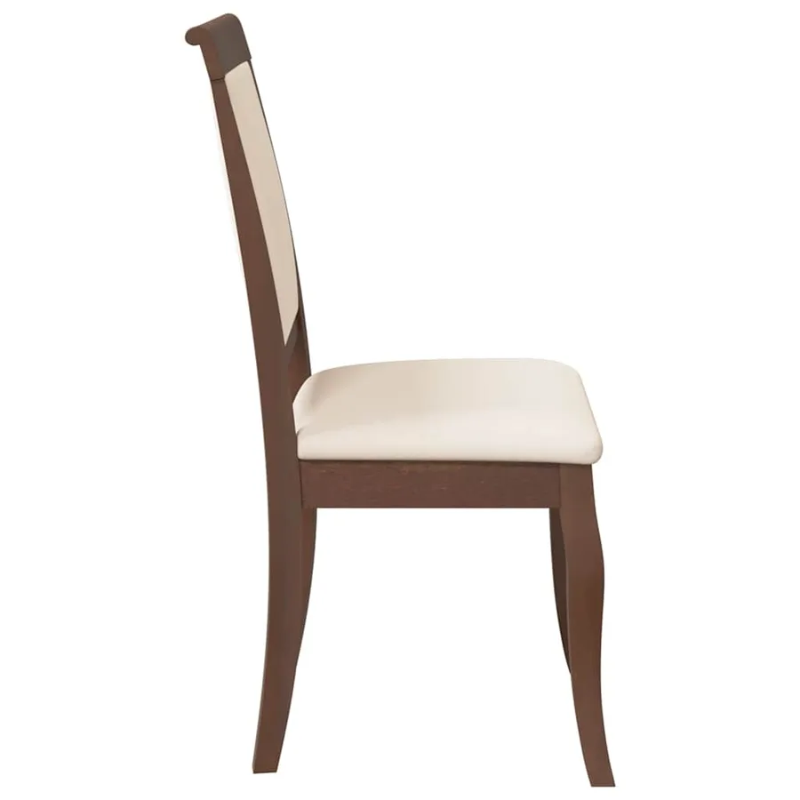Chaises à manger coussins 2 pcs marron bois massif caoutchouc - 6
