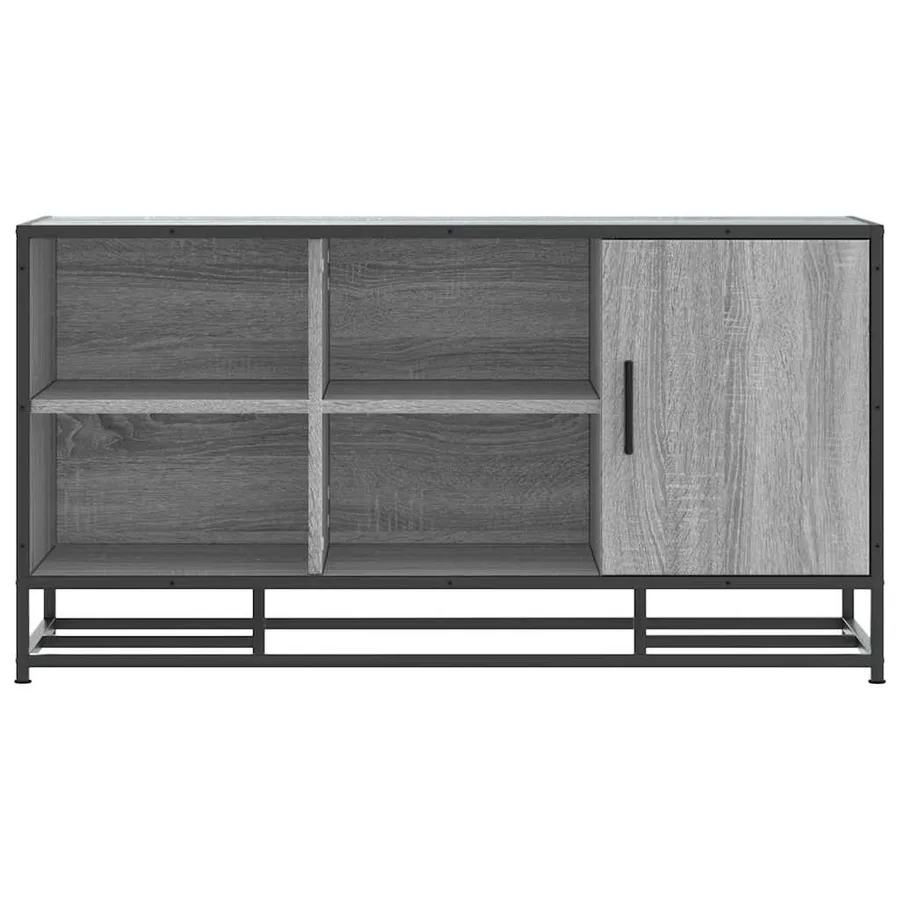 Banc à chaussures sonoma gris bois d'ingénierie et métal - 4