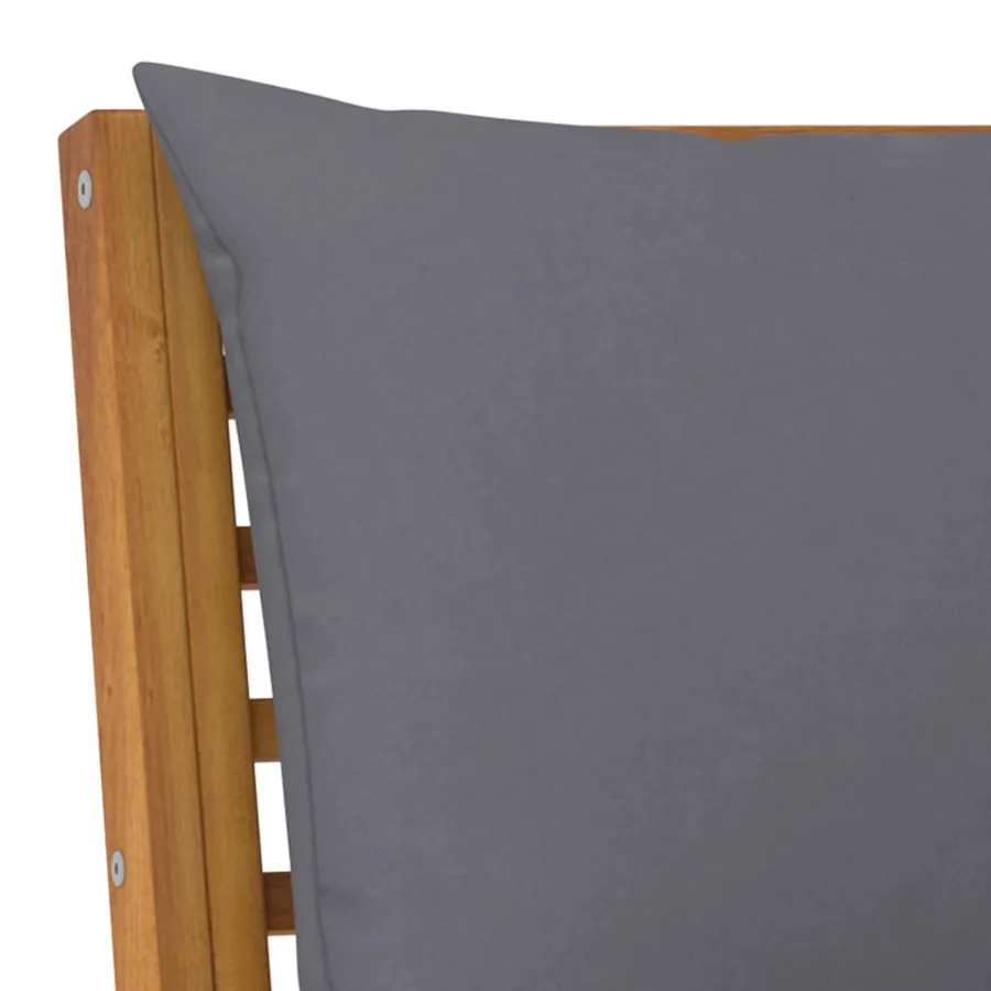 Salon de jardin 9 pcs avec coussin Bois d'acacia solide - 8