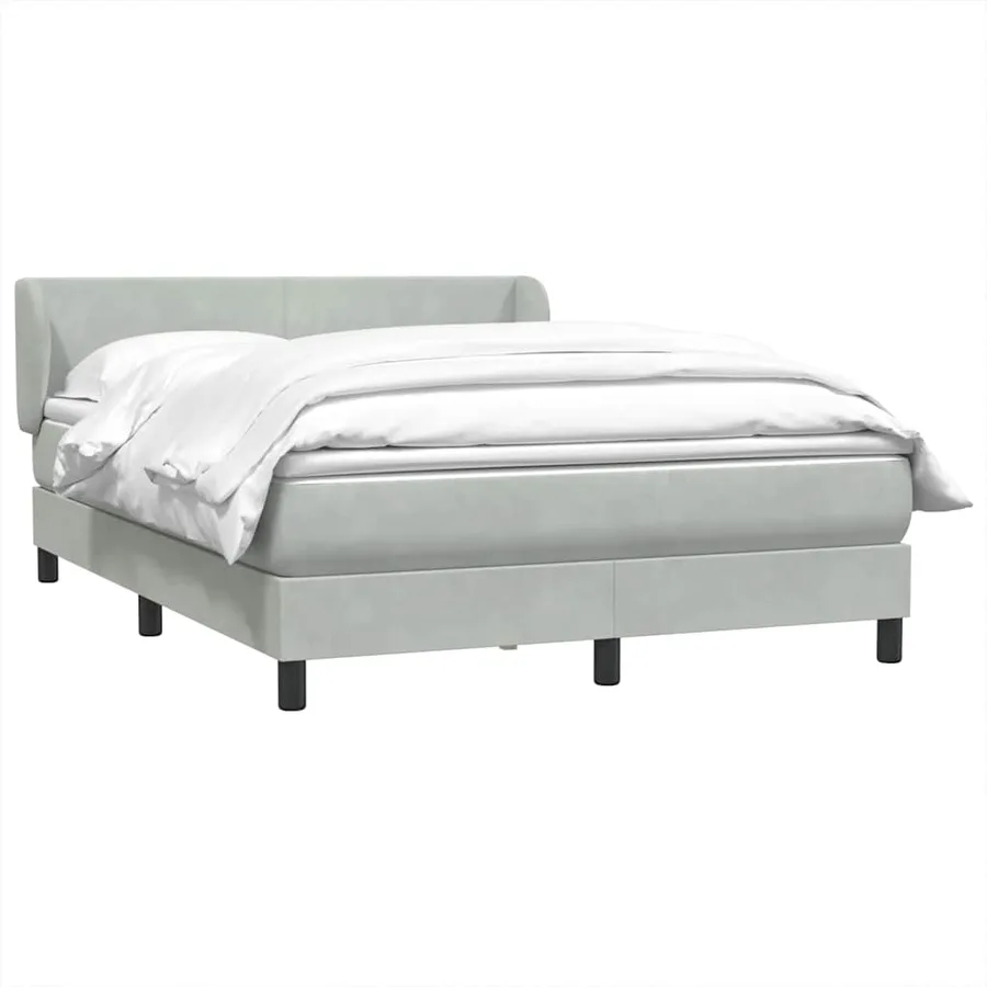 Sommier à lattes de lit et matelas gris clair 160x220cm velours - 4