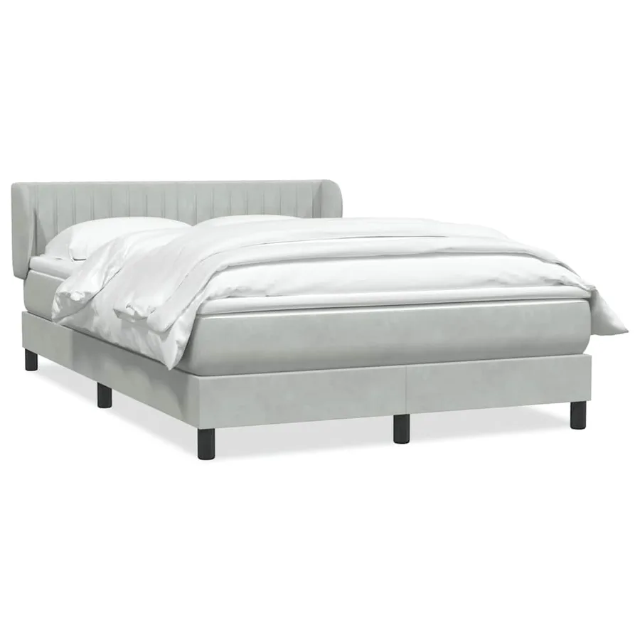 Sommier à lattes de lit et matelas gris clair 160x220cm velours - 2