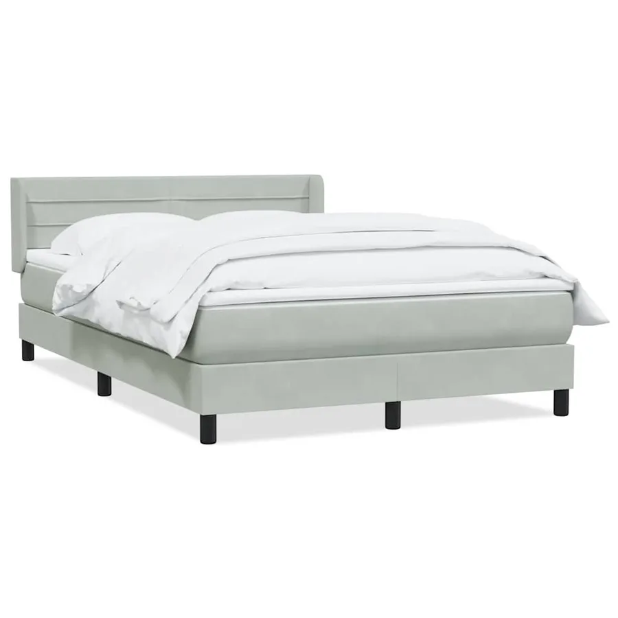 Sommier à lattes de lit et matelas gris clair 160x220cm velours - 2