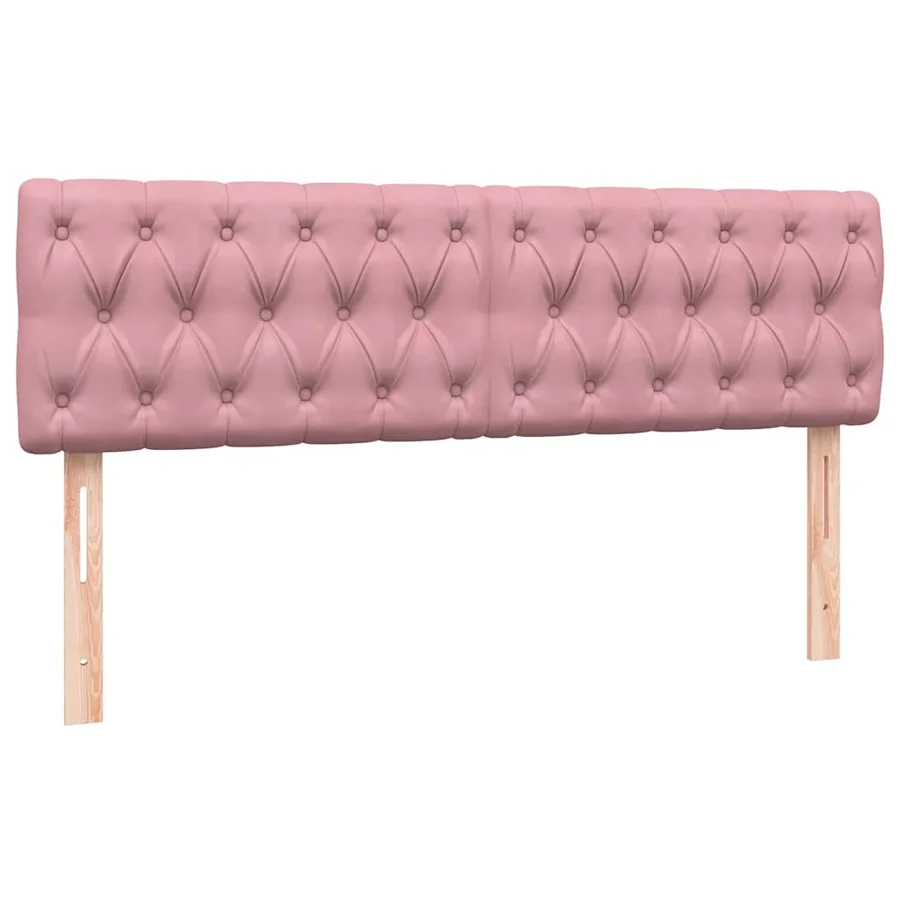 Sommier à lattes de lit avec matelas rose 140x220 cm velours - 8