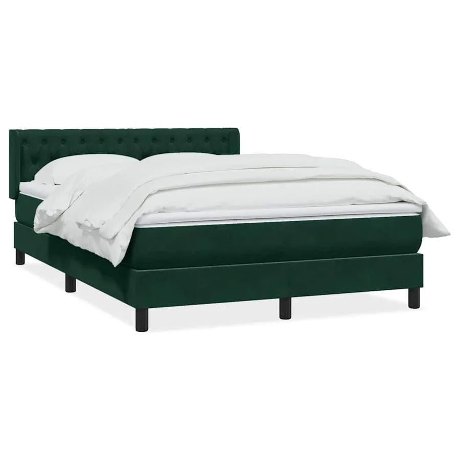 Sommier à lattes de lit et matelas vert foncé 160x220cm velours - 2