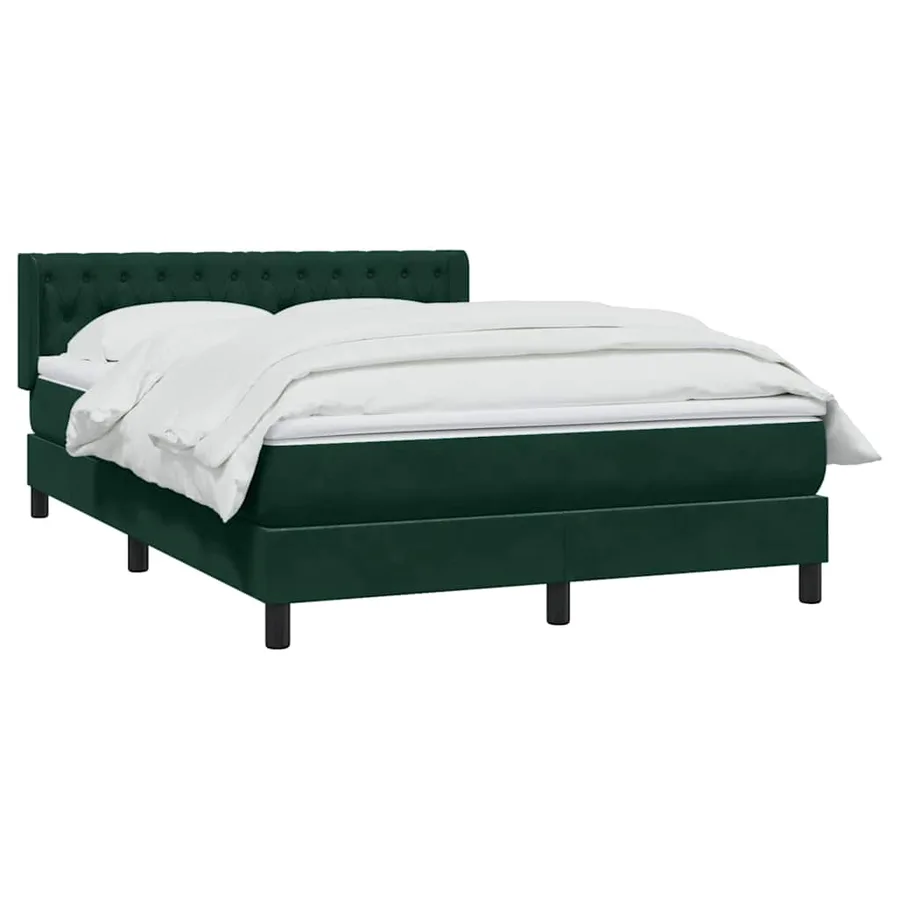 Sommier à lattes de lit et matelas vert foncé 160x220cm velours - 3