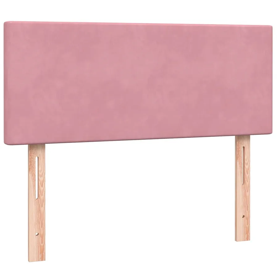 Sommier à lattes de lit avec matelas rose 120x220 cm velours - 6