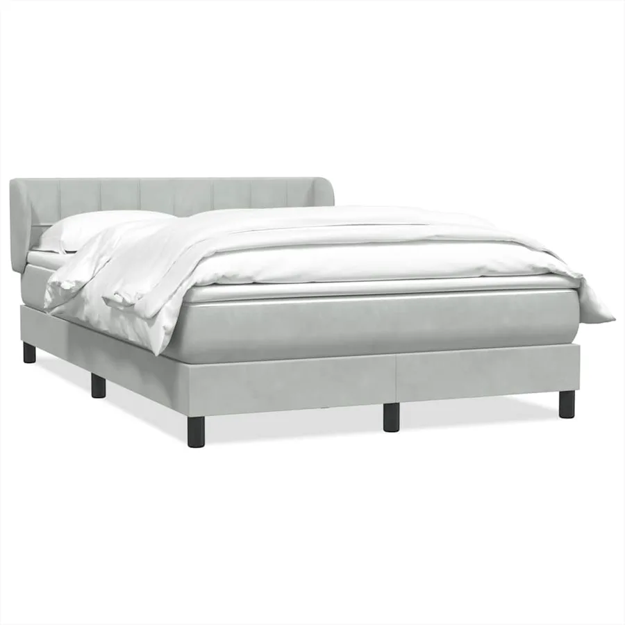 Sommier à lattes de lit et matelas gris clair 160x220cm velours - 2