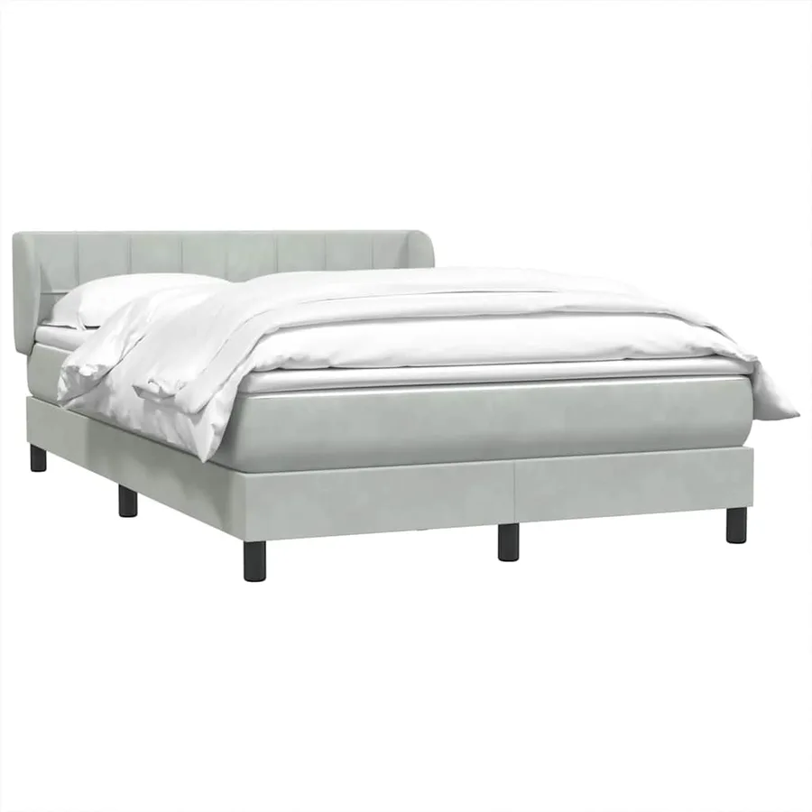 Sommier à lattes de lit et matelas gris clair 160x220cm velours - 3