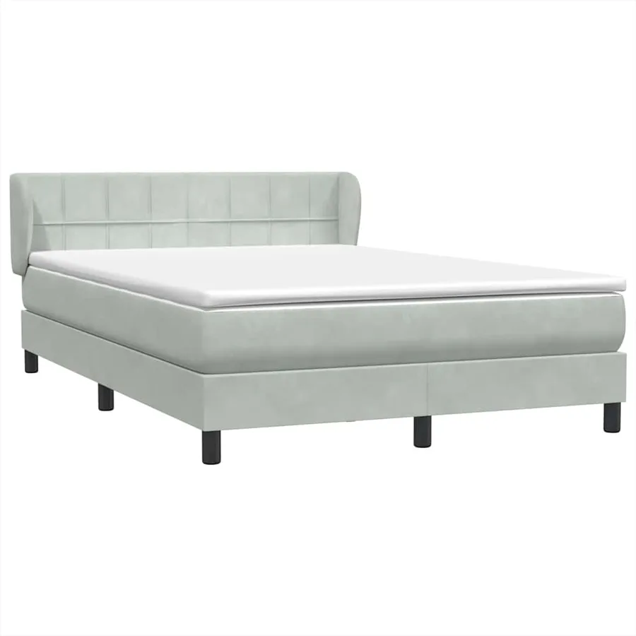 Sommier à lattes de lit et matelas gris clair 160x220cm velours - 4