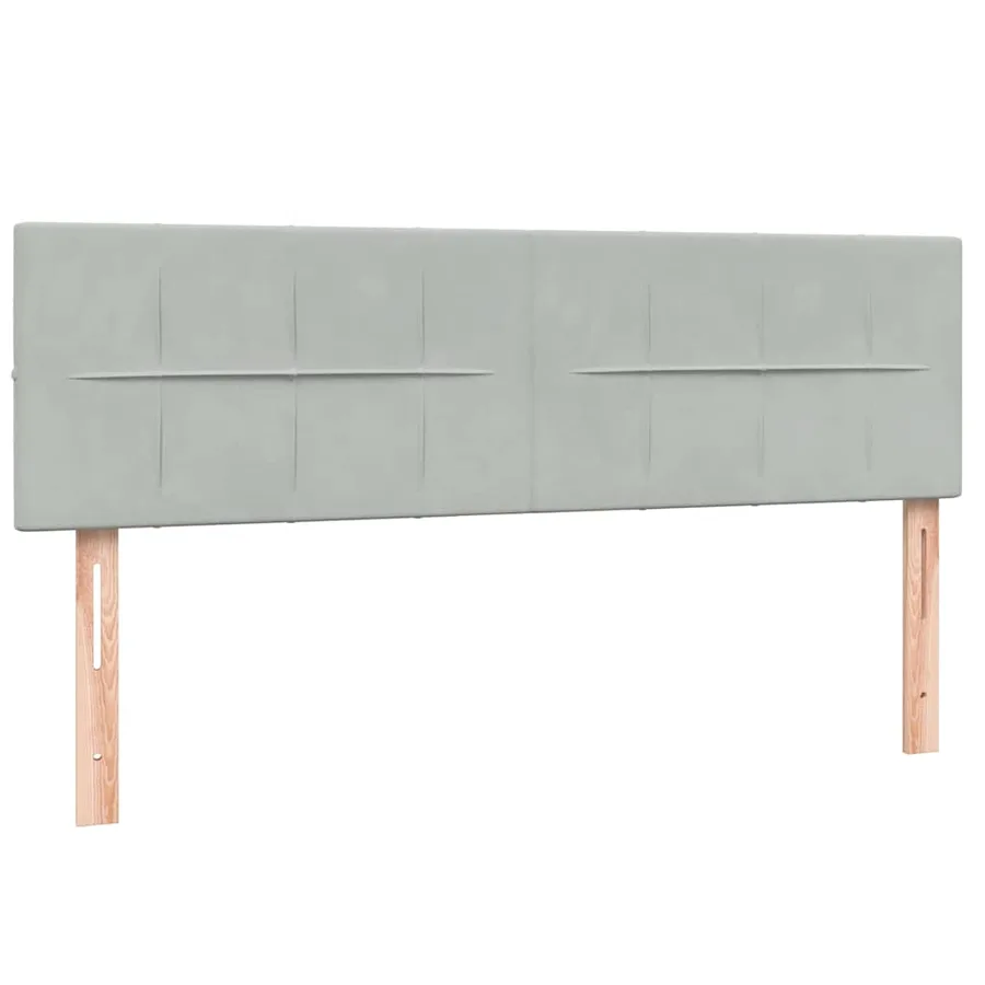 Sommier à lattes de lit et matelas gris clair 160x220cm velours - 7