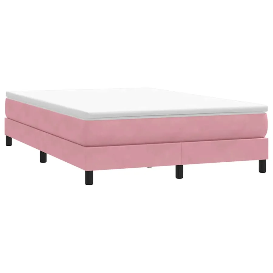 Sommier à lattes de lit sans matelas rose 160x220 cm velours - 3