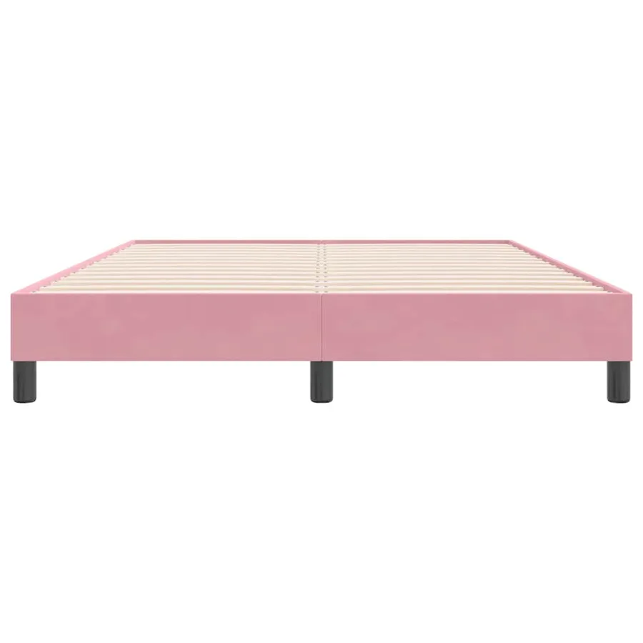 Sommier à lattes de lit sans matelas rose 160x220 cm velours - 5