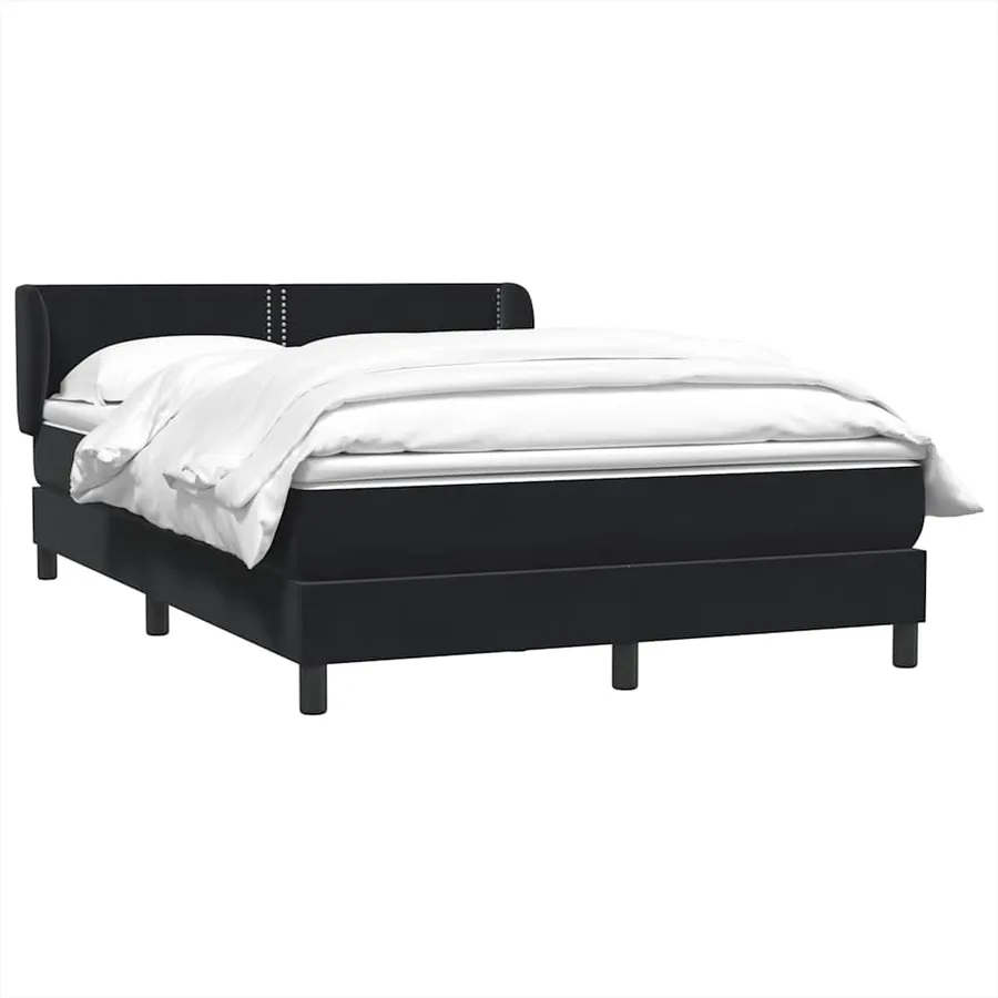 Sommier à lattes de lit avec matelas noir 140x220 cm velours - 3