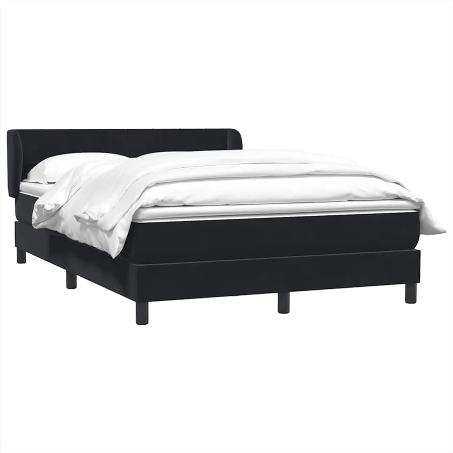 Sommier à lattes de lit avec matelas noir 140x220 cm velours - 3